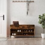 vidaXL skobænk 102x35x55 cm konstrueret træ røget egetræsfarve - Kategori: Egetræshylder til hjemmet 4 vidaXL skobænk 102x35x55 cm konstrueret træ røget egetræsfarve