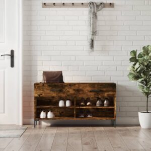 vidaXL skobænk 102x35x55 cm konstrueret træ røget egetræsfarve