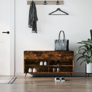 vidaXL skobænk 102x35x55 cm konstrueret træ røget egetræsfarve