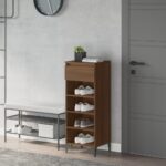 vidaXL skoreol 40x36x105 cm konstrueret træ brun egetræsfarve