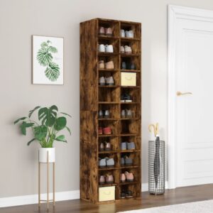 vidaXL skoreol 54x34x183 cm konstrueret træ røget egetræ