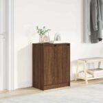 vidaXL skoreol 57x34x76 cm konstrueret træ brun egetræsfarve - Kategori: Egetræshylder til hjemmet 4 vidaXL skoreol 57x34x76 cm konstrueret træ brun egetræsfarve