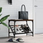 vidaXL skoreol 60x30x45 cm konstrueret træ brun egetræsfarve - Kategori: Egetræshylder til hjemmet 4 vidaXL skoreol 60x30x45 cm konstrueret træ brun egetræsfarve