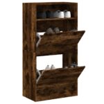 vidaXL skoreol 60x34x116 cm konstrueret træ røget egetræsfarve - Kategori: Egetræshylder til hjemmet 4 vidaXL skoreol 60x34x116 cm konstrueret træ røget egetræsfarve