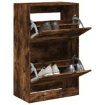 vidaXL skoreol 60x34x96,5 cm konstrueret træ røget egetræsfarve