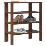 vidaXL skoreol 61x32x70 cm konstrueret træ brun egetræsfarve - Kategori: Egetræshylder til hjemmet 4 vidaXL skoreol 61x32x70 cm konstrueret træ brun egetræsfarve
