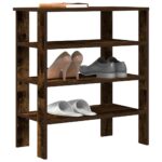 vidaXL skoreol 61x32x70 cm konstrueret træ røget egetræsfarve - Kategori: Egetræshylder til hjemmet 4 vidaXL skoreol 61x32x70 cm konstrueret træ røget egetræsfarve