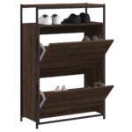 vidaXL skoreol 75x34x112 cm konstrueret træ brun egetræsfarve - Kategori: Egetræshylder til hjemmet 4 vidaXL skoreol 75x34x112 cm konstrueret træ brun egetræsfarve