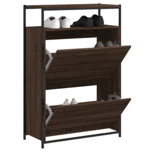 vidaXL skoreol 75x34x112 cm konstrueret træ brun egetræsfarve