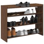 vidaXL skoreol 80x25x62 cm konstrueret træ brun egetræsfarve - Kategori: Egetræshylder til hjemmet 4 vidaXL skoreol 80x25x62 cm konstrueret træ brun egetræsfarve