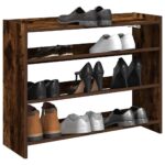 vidaXL skoreol 80x25x62 cm konstrueret træ røget egetræsfarve