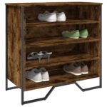 vidaXL skoreol 80x38x78 cm konstrueret træ røget egetræsfarve - Kategori: Egetræshylder til hjemmet 4 vidaXL skoreol 80x38x78 cm konstrueret træ røget egetræsfarve