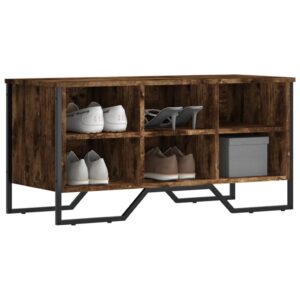 vidaXL skoreol 90x38x45,5 cm konstrueret træ røget egetræsfarve
