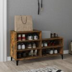 vidaXL skoskab 102x36x60 cm konstrueret træ røget egetræsfarve - Kategori: Egetræshylder til hjemmet 4 vidaXL skoskab 102x36x60 cm konstrueret træ røget egetræsfarve