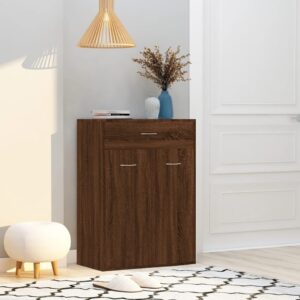 vidaXL skoskab 60x35x84 cm konstrueret træ brun egetræ
