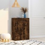 vidaXL skoskab 60x35x84 cm konstrueret træ røget egetræsfarve