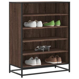 vidaXL skoskab 75x38x97,5 cm konstrueret træ og metal brun egetræ