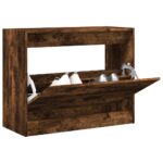 vidaXL skoskab 80x34x63 cm konstrueret træ røget egetræsfarve - Kategori: Egetræshylder til hjemmet 4 vidaXL skoskab 80x34x63 cm konstrueret træ røget egetræsfarve