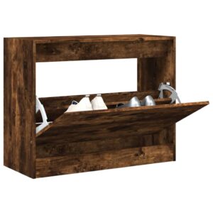 vidaXL skoskab 80x34x63 cm konstrueret træ røget egetræsfarve