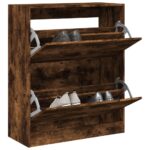 vidaXL skoskab 80x34x96,5 cm konstrueret træ røget egetræsfarve