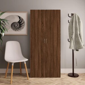 vidaXL skoskab 80x35,5x180 cm konstrueret træ brun egetræsfarve