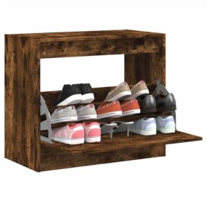 vidaXL skoskab 80x42x69 cm konstrueret træ røget egetræsfarve