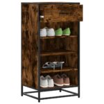 vidaXL skostativ 48x38x97,5 cm konstrueret træ røget egetræsfarve - Kategori: Egetræshylder til hjemmet 4 vidaXL skostativ 48x38x97,5 cm konstrueret træ røget egetræsfarve