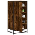 vidaXL skostativ 48x38x97,5 cm konstrueret træ røget egetræsfarve - Kategori: Egetræshylder til hjemmet 4 vidaXL skostativ 48x38x97,5 cm konstrueret træ røget egetræsfarve