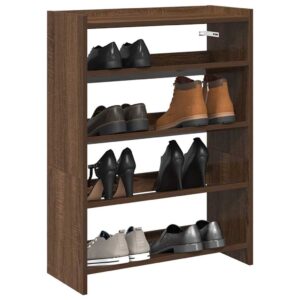 vidaXL skostativ 60x25x81 cm konstrueret træ brun egetræsfarve