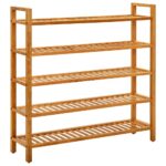 vidaXL skostativ med 5 hylder 100x27x100 cm massivt egetræ - Kategori: Egetræshylder til hjemmet 4 vidaXL skostativ med 5 hylder 100x27x100 cm massivt egetræ