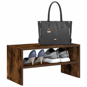 vidaXL skostativ stabelbar 60x30x30,5 cm røget egetræsfarve