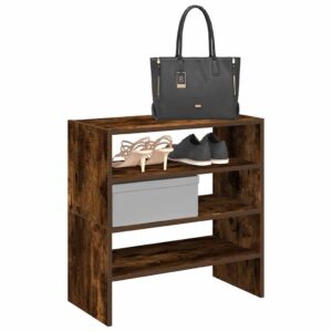 vidaXL skostativer stabelbare 2 stk. 60x30x30,5 cm røget egetræsfarve