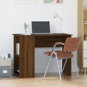 vidaXL skrivebord 100x55x75 cm konstrueret træ brun egetræsfarve