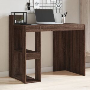 vidaXL skrivebord 103,5x56,5x94 cm konstrueret træ brun egetræsfarve