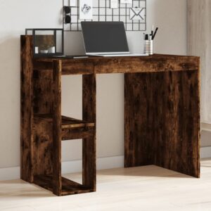 vidaXL skrivebord 103,5x56,5x94 cm konstrueret træ røget egetræsfarve