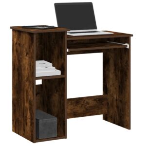 vidaXL skrivebord m. hylder 84x40x78 cm konstrueret træ røget egetræ