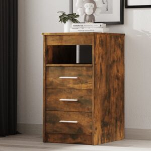 vidaXL skuffeskab 40x50x76 cm konstrueret træ røget egetræsfarvet
