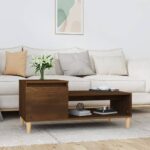 vidaXL sofabord 100x50x45 cm konstrueret træ brun egetræsfarve - Kategori: Egetræshylder til hjemmet 4 vidaXL sofabord 100x50x45 cm konstrueret træ brun egetræsfarve