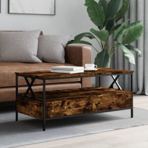 vidaXL sofabord 100x51x44 cm konstrueret træ røget egetræsfarve