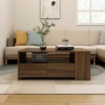 vidaXL sofabord 102x55x42 cm konstrueret træ brun egetræsfarve - Kategori: Egetræshylder til hjemmet 4 vidaXL sofabord 102x55x42 cm konstrueret træ brun egetræsfarve