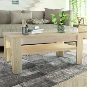vidaXL sofabord 110x65x48 cm konstrueret træ egetræsfarvet