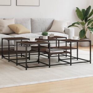 vidaXL sofabord 121x121x40 cm konstrueret træ brun egetræsfarve