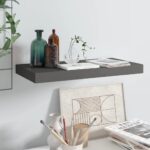 vidaXL svævehylde 50x23x3,8 cm MDF grå højglans - Kategori: Stilfulde svævehylder 4 vidaXL svævehylde 50x23x3,8 cm MDF grå højglans