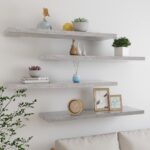 vidaXL svævehylder 4 stk. 90×23,5×3,8 cm MDF betongrå - Kategori: Stilfulde svævehylder 4 vidaXL svævehylder 4 stk. 90x23,5x3,8 cm MDF betongrå