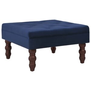vidaXL taburet 60 x 60 x 36 cm fløjl blå