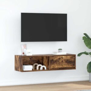 vidaXL tv-bord 100x31x25,5 cm konstrueret træ røget egetræsfarve