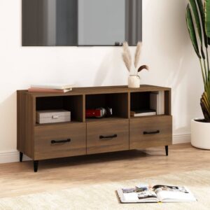 vidaXL tv-bord 102x35x50 cm konstrueret træ brun egetræsfarve
