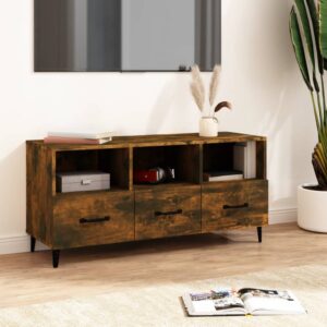 vidaXL tv-bord 102x35x50 cm konstrueret træ røget egetræsfarve