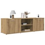 vidaXL tv-bord 120x34x37 cm konstrueret træ egetræsfarve - Kategori: Egetræshylder til hjemmet 4 vidaXL tv-bord 120x34x37 cm konstrueret træ egetræsfarve