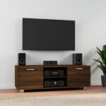 vidaXL tv-bord 120×40,5×35 cm konstrueret træ brun egetræsfarve - Kategori: Egetræshylder til hjemmet 4 vidaXL tv-bord 120x40,5x35 cm konstrueret træ brun egetræsfarve